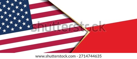 United States and Poland flags overlapping symbolizing close strategic alliance and diplomatic friendship