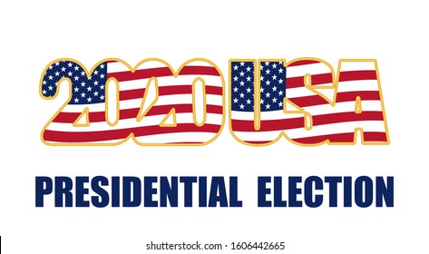 United States Presidential Election 2020. One piece on flag background. Vector illustration