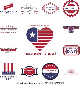 United States President's day 2 colored icon in a collection with other items