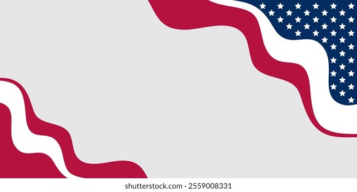 United States president's day graphic background with flag ornament. design free copyspace area