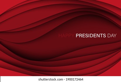 United States President's Day greeting card with waving USA national flag color. Vector illustration