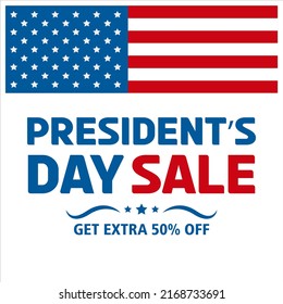 El Día de la Venta del Presidente de los Estados Unidos ofrece una oferta especial de promociones para negocios, publicidad y compras de vacaciones. Tarjetas de eventos de venta del día del presidente. Ilustración vectorial.