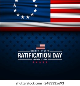 United States Ratification Day January 14 Background Vector Illustration