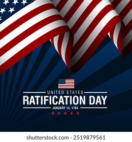 Día de la Ratificación de Estados Unidos 14 de enero Antecedentes Ilustración vectorial