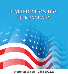 United States Ratification Day January 14 Background Vector Illustration Vector .eps