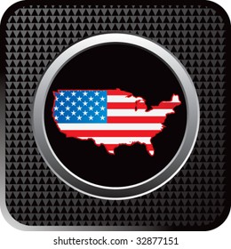 united states red white and blue flag icon on black web button