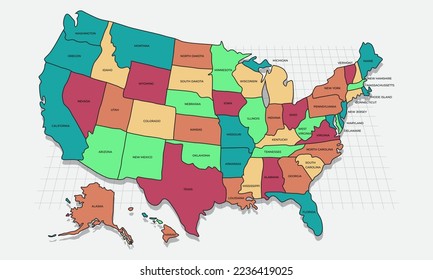 United States regional world map. Vector illustration eps 10