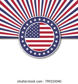 United states round flag