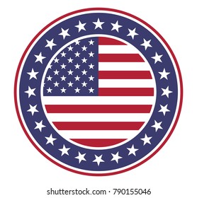 United states round flag