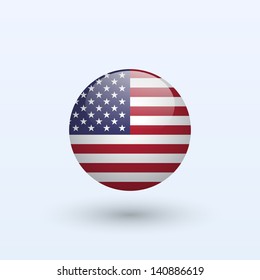 United States round flag. Vector illustration.