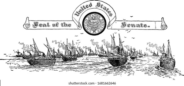 The United States Seal Of The Senate, Vintage Illustration