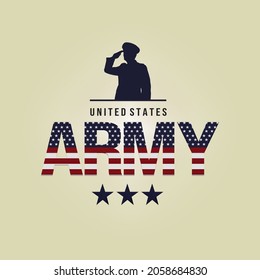 United States soldier vector graphics illustration with veteran silhouette. Perfectly added to your project for Veterans Day