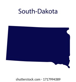 United States South Dakota. Dark blue silhouette