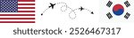 United States and South Korea travel  official meeting against white background .