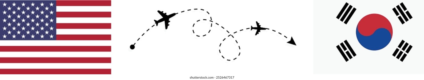 Estados Unidos y Corea del Sur viajan reunión oficial contra fondo blanco.