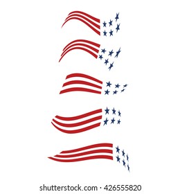 United States Stars and stripes logos. Vector graphic design