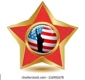 United states stylized flag on Star.Vector