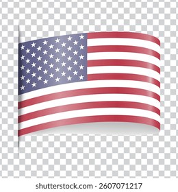 United States tag national flag with shadow