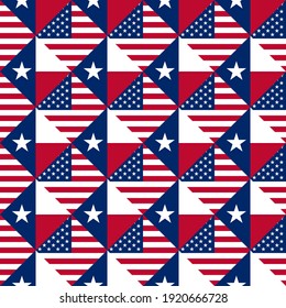 United States Texas Flags Seamless Pattern Stock Vector (royalty Free 