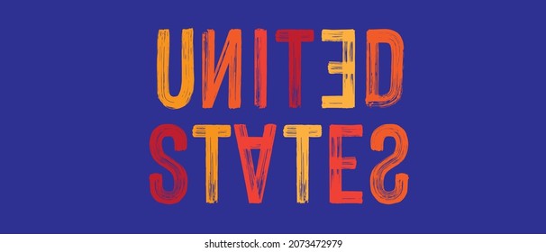 UNITED STATES text lettering. vector illustration