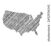 united states thread map line vector illustration
