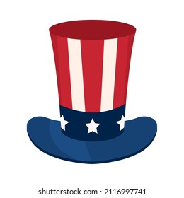 estados unidos top hat sobre blanco