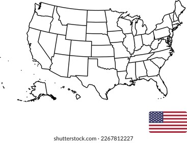 United States transparent map. Vector designed and fully edited.