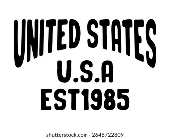 United states typography slogan. Varsity athletic vintage for t shirt. usa tee shirt graphics print. Vector illustration.