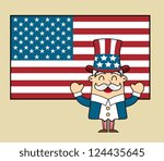 united states with uncle sam over vintage background. vector