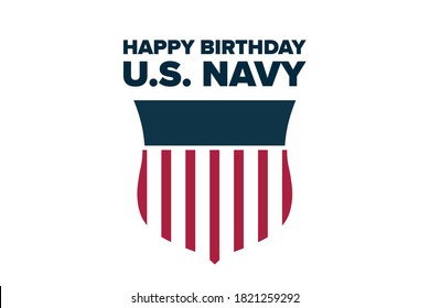 The United States or U.S. Navy Birthday. October 13. Holiday concept. Template for background, banner, card, poster with text inscription. Vector EPS10 illustration