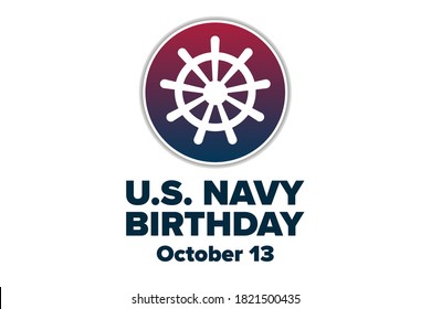 The United States or U.S. Navy Birthday. October 13. Holiday concept. Template for background, banner, card, poster with text inscription. Vector EPS10 illustration