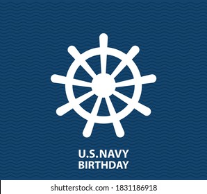 The United States or U.S. Navy Birthday. Template for background, banner, card, poster with text inscription. Vector EPS10 illustration