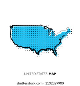 United States vector country map. Map outline with dots.