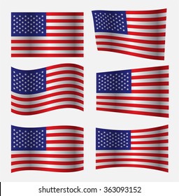 United States vector flags. USA. American Flag