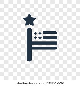 United states vector icon isolated on transparent background, United states transparency logo concept