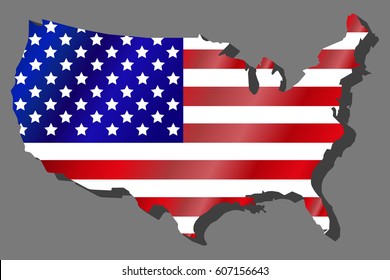 United states vector map with the flag inside.