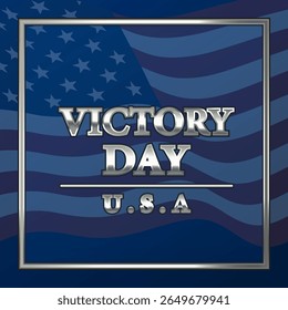 United States victory day banner with single flag US. American Spirit