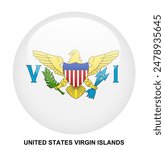 UNITED STATES VIRGIN ISLANDS flag button on white background