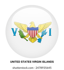 UNITED STATES VIRGIN ISLANDS Flagge Button auf weißem Hintergrund