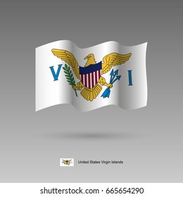 United States Virgin Islands flag. Official colors and proportion correctly. High detailed vector illustration. 3d and isometry. EPS10