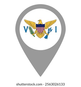 United States Virgin Islands Location Pin Icon Vector Illustration