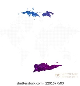 United States Virgin Islands map in geometric wireframe blue with purple polygonal style gradient graphic on white background. Vector Illustration Eps10.