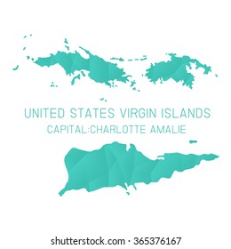 United states virgin islands map geometric texture background