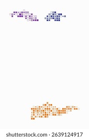United States Virgin Islands, shape of the country built of colored cells. Digital style map of the United States Virgin Islands on a white background. Small square blocks.