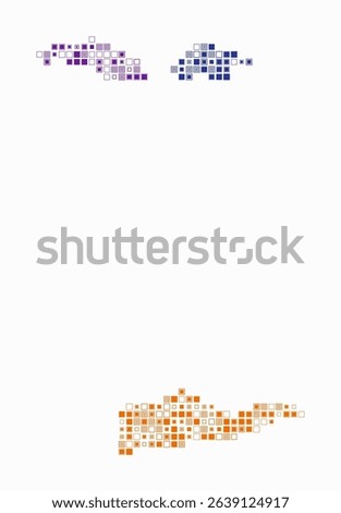 United States Virgin Islands, shape of the country build of colored cells. Digital style map of the United States Virgin Islands on white background. Small size square blocks.