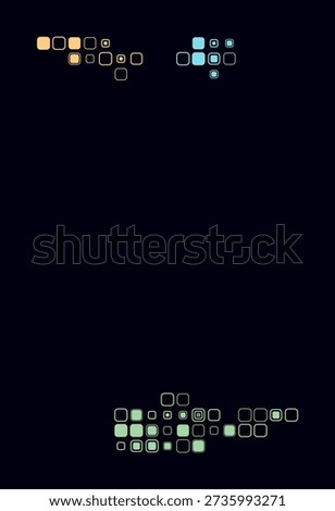 United States Virgin Islands, shape of the country build of colored cells. Digital style map of the United States Virgin Islands on dark background. Large size rounded square blocks.
