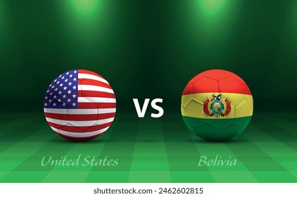 Estados Unidos vs Bolivia marcador de fútbol transmitido torneo Plantilla América 2024