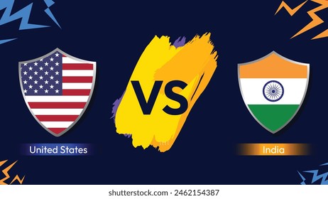 United States Vs India Match fixture of Cricket sports, replaceable vector design