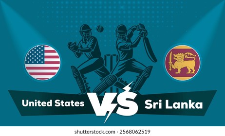 United States VS Sri Lanka , Sri Lanka Vs United States cricket match , Cricket match concept with creative illustration.eps