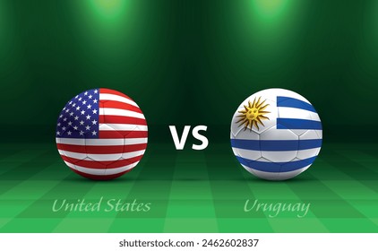 United States vs Uruguay soccer scoreboard broadcast template America tournament 2024